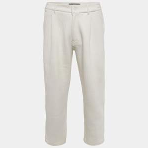 Kith White Rib Knit Pleated Trousers S
