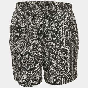 Kith Black Paisley Print Silk Jersey Shorts L