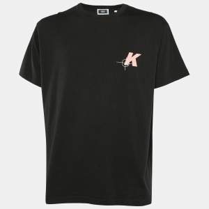 Kith Black On Target Logo Printed Cotton Knit Crewneck T-Shirt L