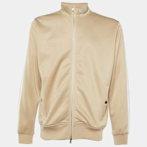 Kith Beige Logo Applique Detail Jersey Zip Front Jacket M