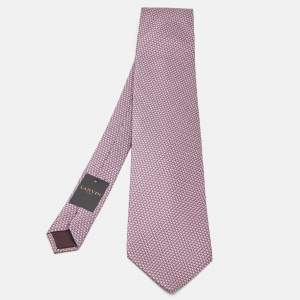 Lanvin Pink Print Silk Tie