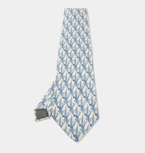 Lanvin Blue Printed Silk Traditional Tie 