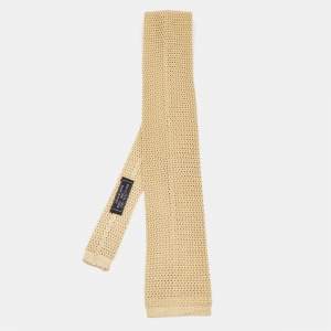 Lanvin Beige Silk Knit Tie 