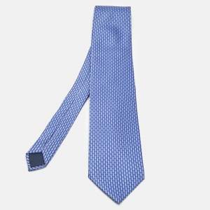 Lanvin Blue Print Silk Tie