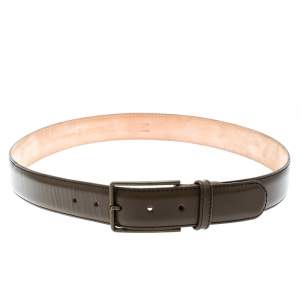 Pre Owned Lanvin Brown Patent Leather Belt Size 90CM