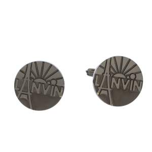 مملوكة مسبقًا Lanvin Rhodium Plated Paris Logo Cufflinks