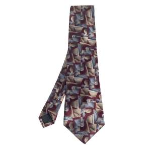 Lanvin Vintage Metallic Jacquard Silk Traditional Tie 