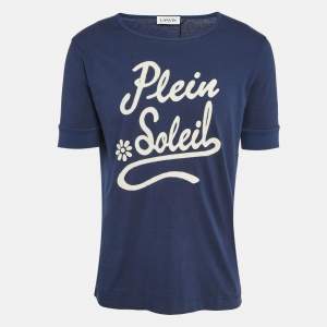 Lanvin Navy Blue Cotton Patch Work T-Shirt L