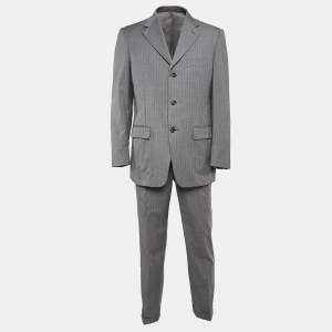 Lanvin Vintage Striped Wool Single Breasted Pants Suit M
