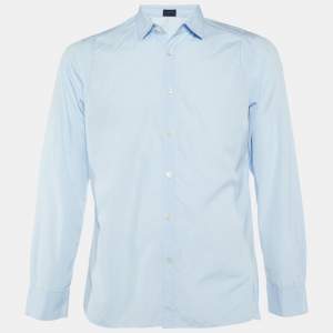 Lanvin Light Blue Cotton Button Front Shirt L