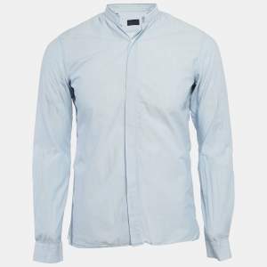 Lanvin Blue Pinstripe Cotton Long Sleeve Shirt S