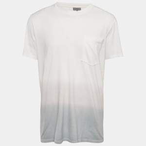 Lanvin White Ombre Jersey Crewneck T-Shirt XL