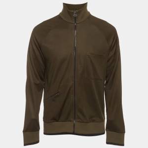 Pre Owned Lanvin Brown Jersey Zip-Up Jacket L