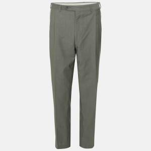 Pre Owned Lanvin Grey Wool Blend Natural Comfort Trousers L