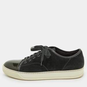 Lanvin Multicolor Suede and Patent Leather Low Top Sneakers Size 44