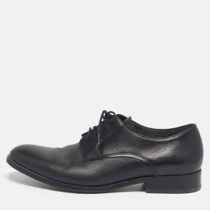 Pre Owned Lanvin Black Leather Lace Up Oxfords Size 43