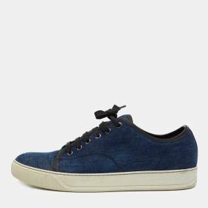 Lanvin Dark Blue Denim Low Top Sneakers Size 43