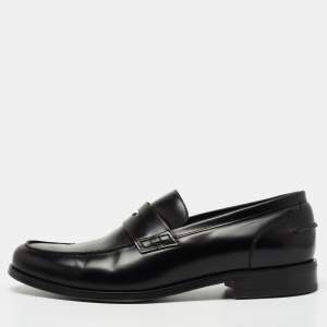 Lanvin Black Leather Penny Loafers Size 45