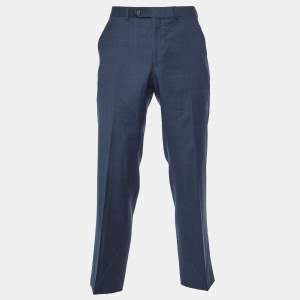 Lauren Ralph Lauren Navy Blue Plaid Regular Fit Trousers M