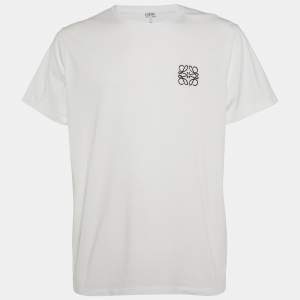 Loewe White Logo Embroidered Cotton T-Shirt XXL
