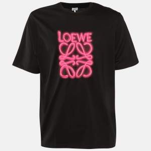 Loewe Black Neon Anagram Cotton Crew Neck T-Shirt M