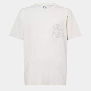 مملوكة مسبقًا Loewe White Cotton Anagram Embroidered Relaxed Fit T-Shirt XL