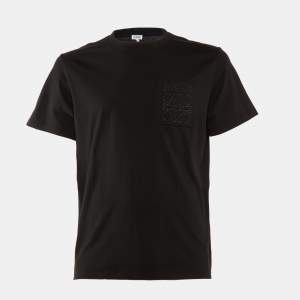 Pre Owned Loewe Black Cotton Anagram Embroidered Relaxed Fit T-Shirt S