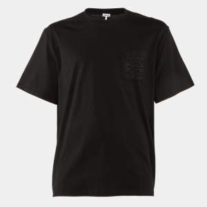 مملوكة مسبقًا Loewe Black Cotton Anagram Embroidered Relaxed Fit T-Shirt XL