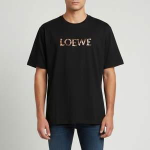 Pre Owned Loewe Black Anagram Embroidered Cotton Relaxed Fit T-Shirt XXL