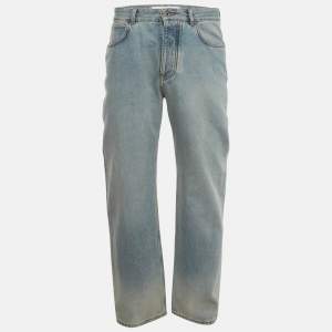 Pre Owned Loewe Light Blue Denim Straight Leg Jeans M/Waist 32" 
