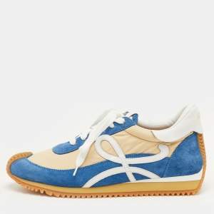 مملوكة مسبقًا Loewe Flow Runner 2.0 Size 42 Blue/Beige Nylon and Suede Low Top Sneakers