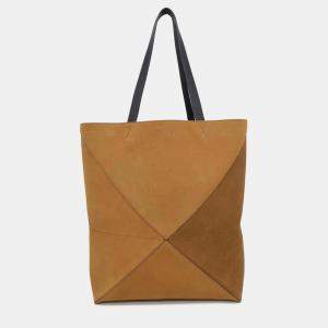 مملوكة مسبقًا Loewe Brown Suede Puzzlefold Extra Large Tote Bag