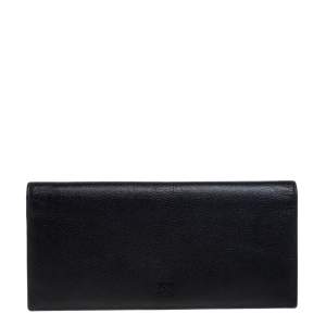 Loewe Black Grained Leather Long Wallet