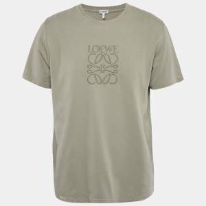 Loewe Grey Anagram Embroidered Jersey Crew Neck T-Shirt M