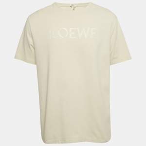 مملوكة مسبقًا قميص لويفي بيج شعار مُطرَّز قطن كبير