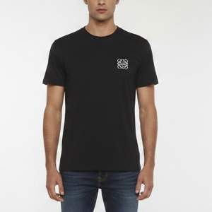 Pre Owned Loewe Black Anagram Embroidery Cotton Crew Neck T-Shirt S
