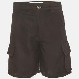 Pre Owned Loewe x Paula's Ibiza Black Linen Blend Cargo Shorts S