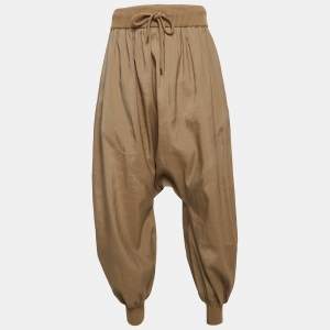 Loewe Brown Silk Blend Balloon Trousers S