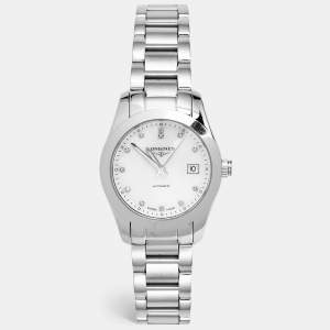 Longines Mother Of Pearl Stainless Steel Conquest L2.285.4.87.6 Classic Women's Wristwatch 29.50 mm