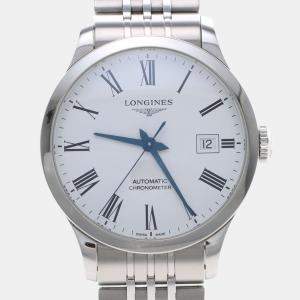Pre Owned Longines Record L2.820.4 Automatic Stainless Steel Men's Wristwatch 39 mm