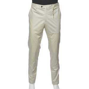 Pre Owned Loro Piana Beige Cotton Slim Fit Trousers XXL