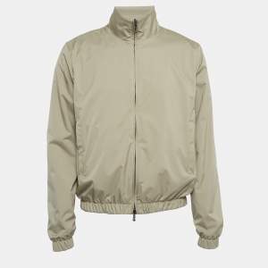 Pre Owned Loro Piana Grey Nylon and Cashmere Reversable Windmate Bomber Jacket M