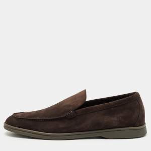 Loro Piana Brown Suede Summer Walk Loafers Size 43.5