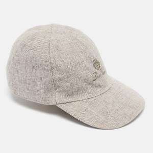 Loro Piana Grey Linen Baseball Cap L