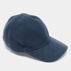 Loro Piana Blue Linen Cotton Baseball Cap L