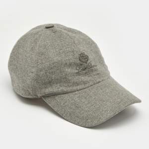Loro Piana Grey Cashmere Storm System Baseball Cap XL