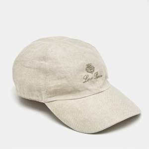 Loro Piana Beige Linen Baseball Cap XL