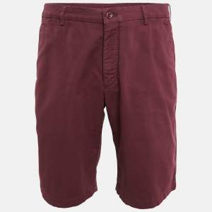 Loro Piana Burgundy Cotton Chino Shorts XXL