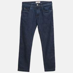 Pre Owned Loro Piana Navy Blue Denim Straight Leg Jeans M Waist 32"