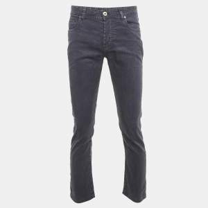 Loro Piana Blue Linen Blend Buttoned Pants S